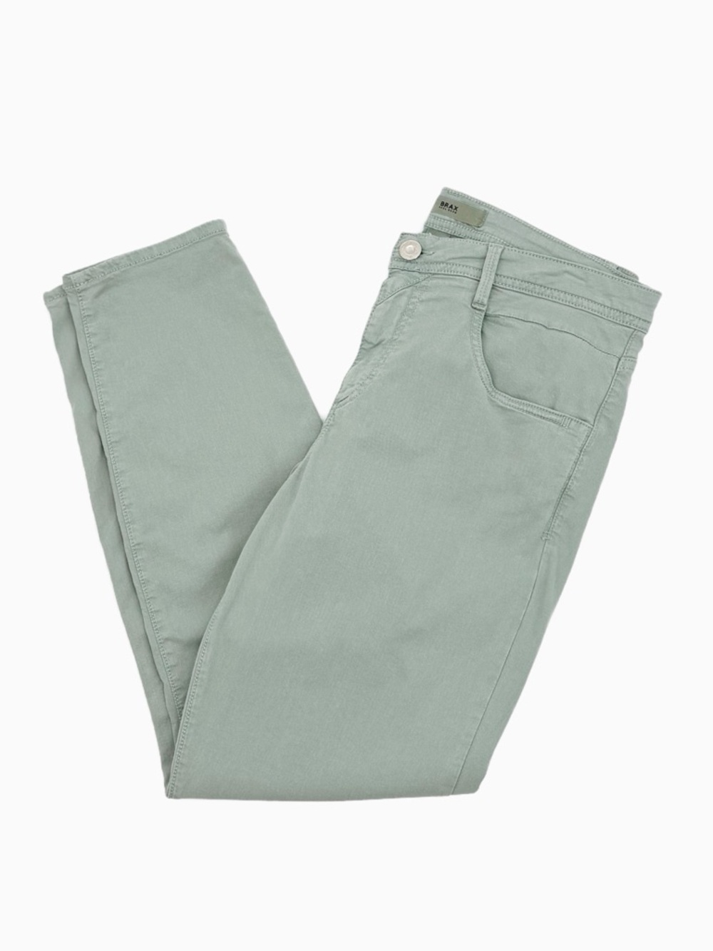 Brax Shakira S Slim Fit Ankle Pants Sage Green Stretch Cotton Lyocell 31